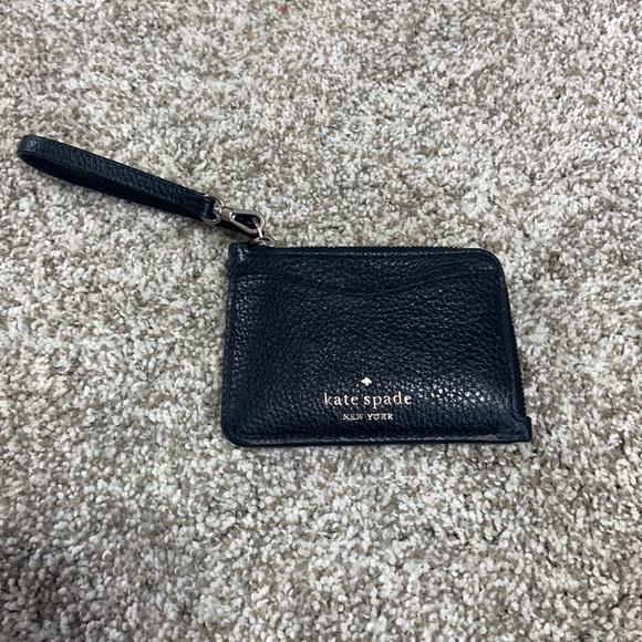 kate spade Handbags - Kate Spade New York Small Card Holder Wristlet Soft Leather Black